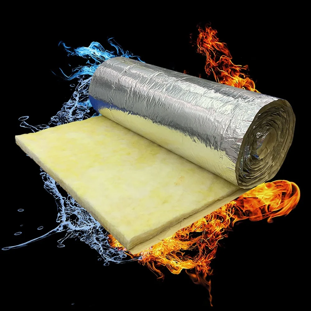 ASTM standard hvac air conditioning system insulation 32kg/m3 25mm fiber glass wool with aluminum foil