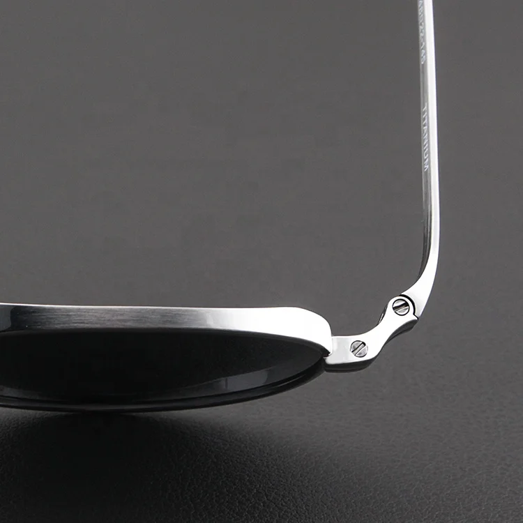 New Fashion Silver Adult Retro Vintage Round Sunglasses Men 100% Titanium Polarized Sunglasses Sun glasses Shades Oculos De Sol