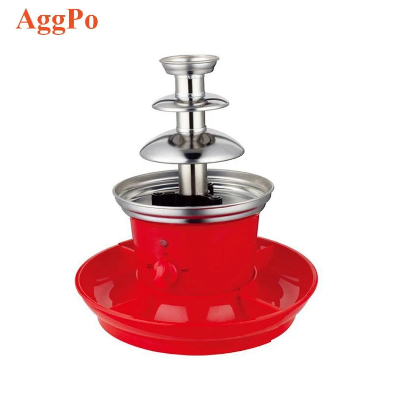 Chocolate Fountain Machine with Stand Plate 110/220V 3 Tiers Chocolate Mixer Fountain Home Use Party Chocolate Fondue 26cm