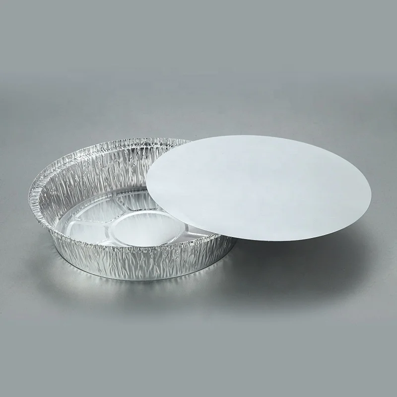 7 8 9 10 inch aluminum foil fast food packaging  containers disposable recyclable round household pizza aluminum tray with lid