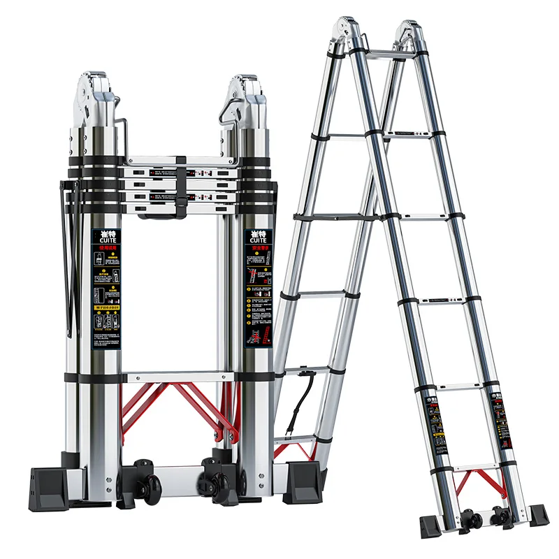 Telescopic Extension Ladder Stainless Steel Step Ladder Folding Multi Purpose Ladder