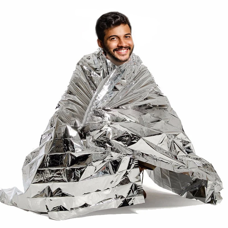 Алюминиевая фольга аварийное тепловое одеяло для кемпинга майларовое аварийное одеяло наружное спасательное одеяло для выживания экстренное одеяло из фольги