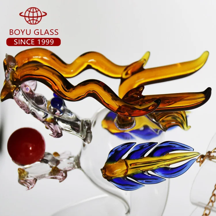 Chinese Dragon boat Style Design Bar Whiskey Decanter Glass wine Decanter for Liquor