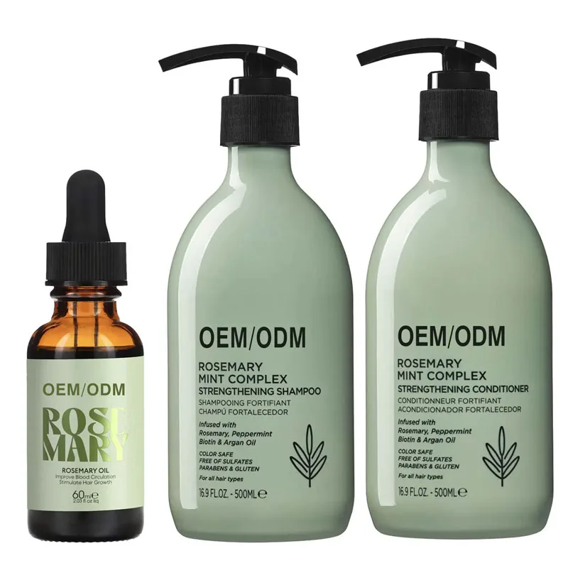 Custom Professional Salon Hair Shampoo Private Label Organic Natural Rosemary Mint Strengthening Shampoo