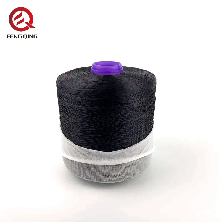 high strength FDY thread , black polyester thread knotless, evenness ,bright filament thread
