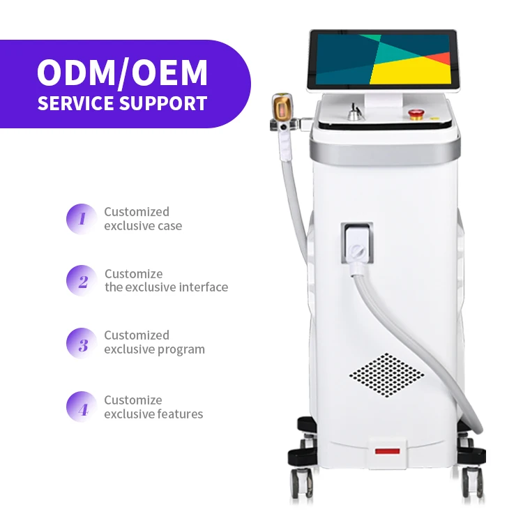 2024 new design ice cube 1200w1600 1800w 3 Waves Diode Laser Hair Removal Machine Stationary ice Titanium Laser Machine