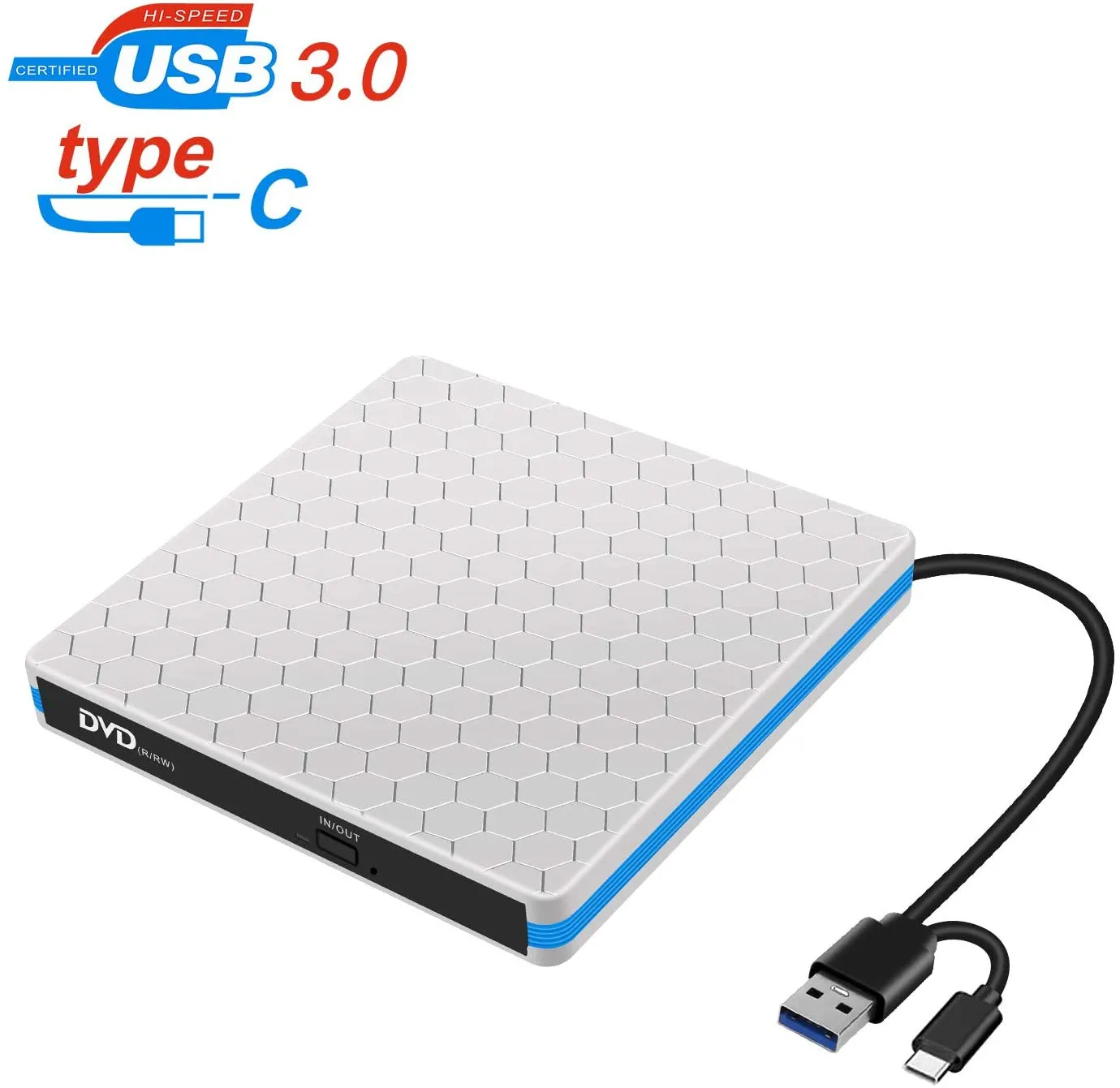 
Portable External USB CD-RW/DVD-RW Writer Reader Player Burner 