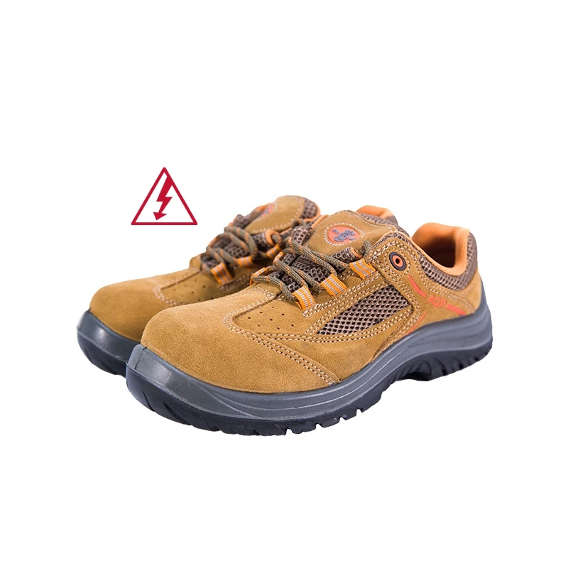 Leather Upper Anti Slip Non Metal Safety Shoes 10KV Insulated Safety Shoes