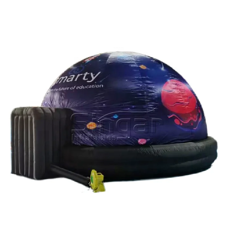 6m portable Mobile digital projection igloo inflatable planetarium dome tent with planet logo printing