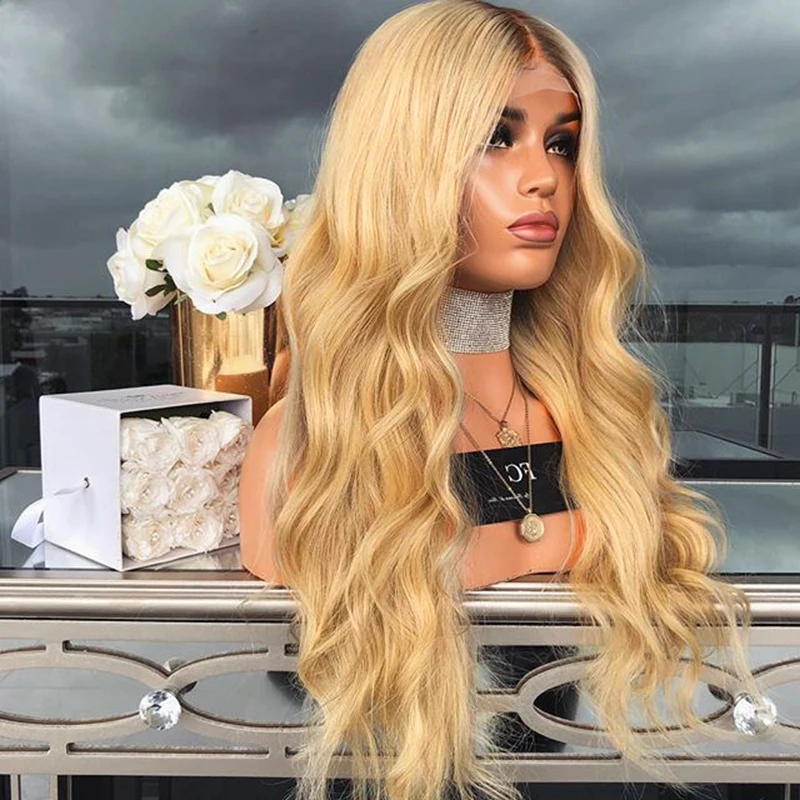 
Ombre T1B/30 13X6 Lace Front Human Hair Wigs Pre Plucked Brazilian Virgin Hair Natural Wave Wigs 150% Density 