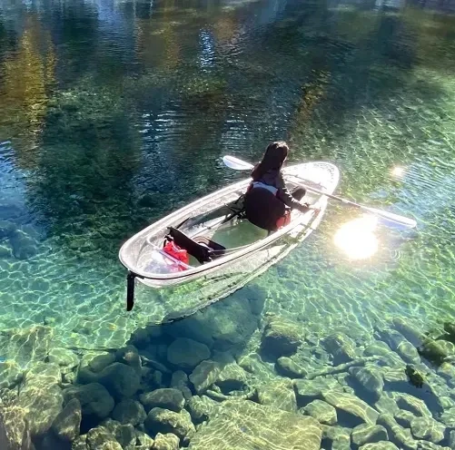 Crystal PC Canoe Clear Glass Bottom Kayak Transparent Canoe For water Sports Transparent Boat