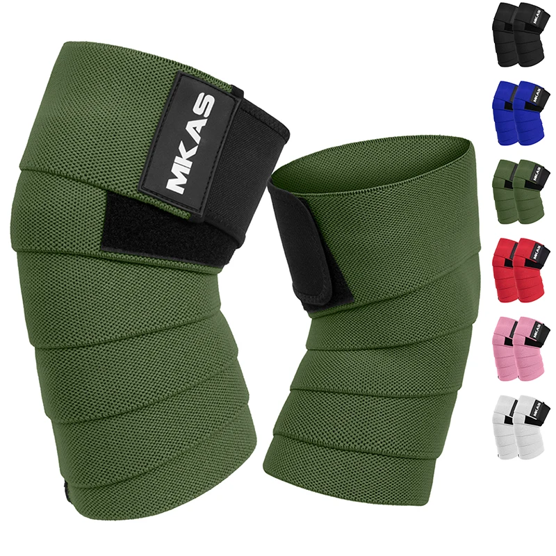 MKAS Green Custom Logo Eva Leather Ankle Neoprene Knee Sleeve Wrist Wraps Weight Lifting Belt Hooks Wrist Straps