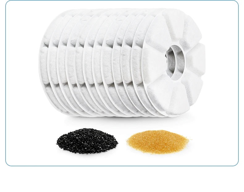 Cross border supplies round square pet automatic water dispenser, filter cotton, activated carbon and resin box