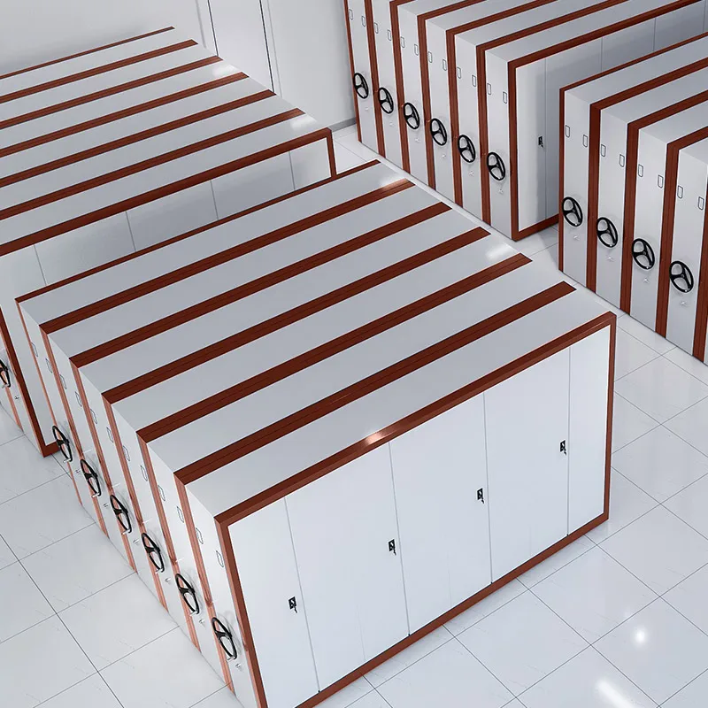 Office Electrical Powered Mobile Shelving System storage racks library high density shelving