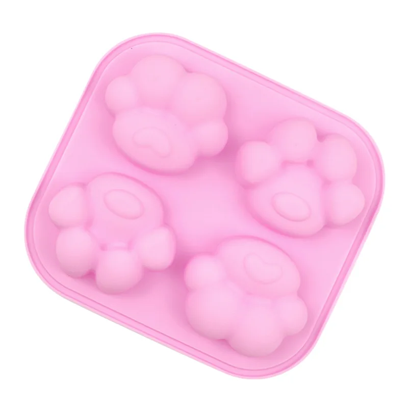 Saffron Cat Paw Silicone Cake Molds silicon dog paw mousse mold Homemade pet muffins cupcakes