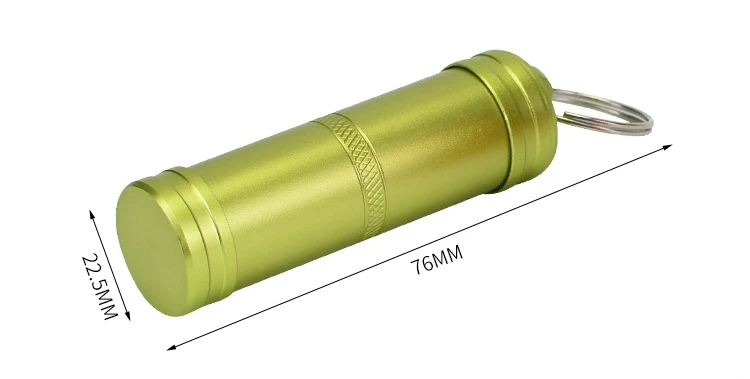-JKYP-005 Aluminum Metal Waterproof Capsule Seal Matches Cigarette Travel Keychain Pill Container