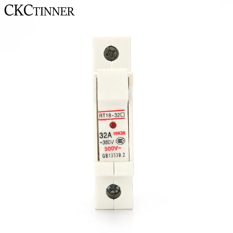 1P 2P 3P 4P RT18-32X AC ~380V Copper Fuse Holder 500V 10x38mm DIN rail mounting fuse holder bottom adapter with fuse