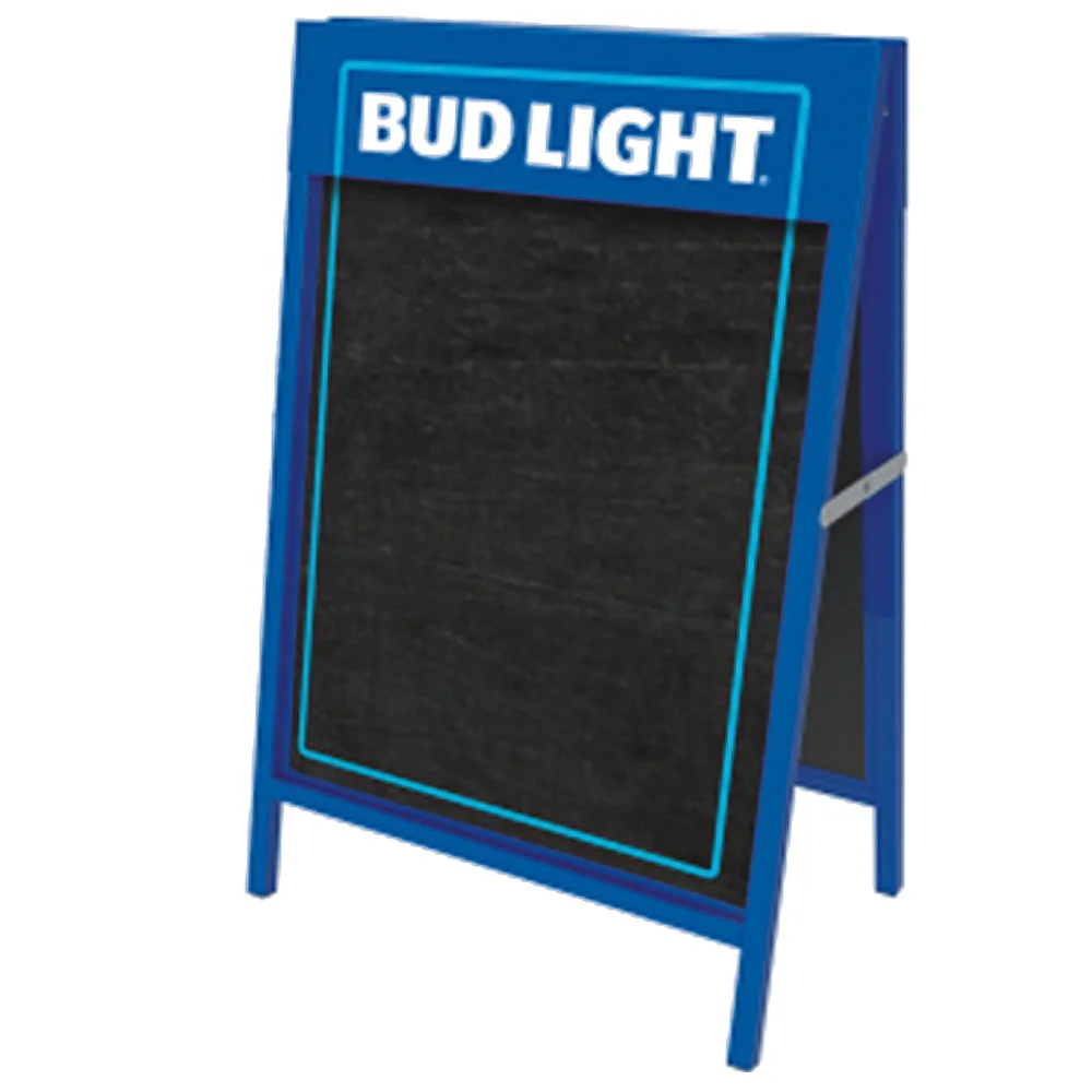 bar and restaurant promotional  wooden double face standing chalkboard sign