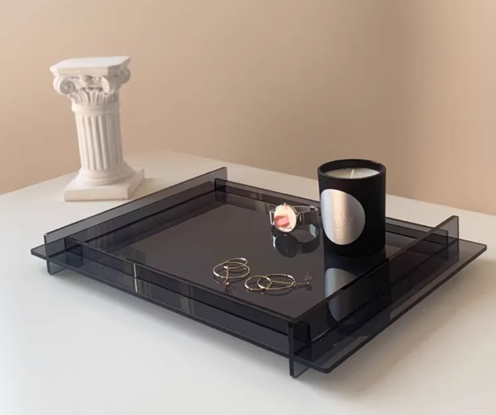 Counter Table Acrylic Display Tray Custom Acrylic Organizer Tray Acrylic Dinner Trays