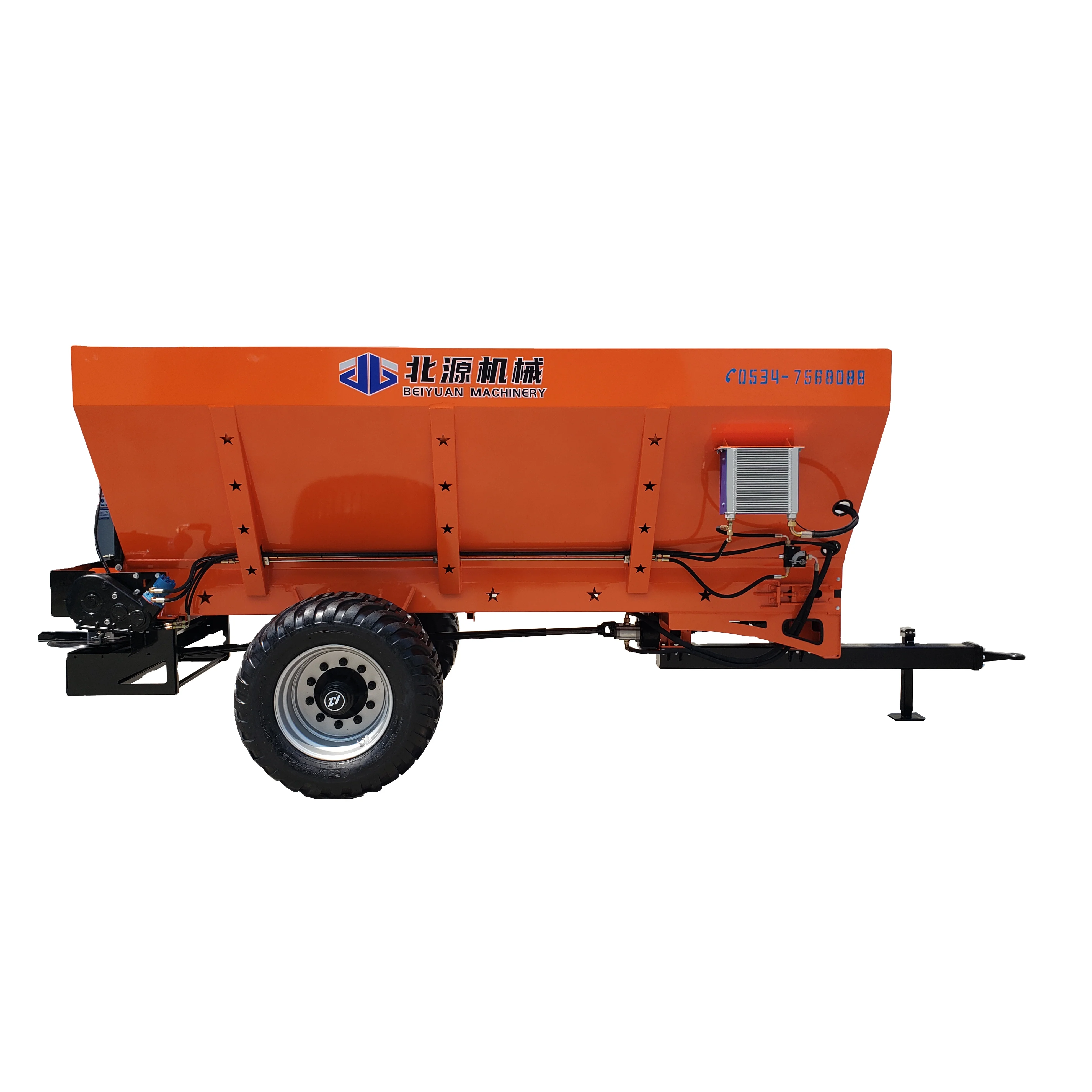 Tractor trailed manure spreader fertilizer spreaders for spreading dry cow dung and chicken litter for farm