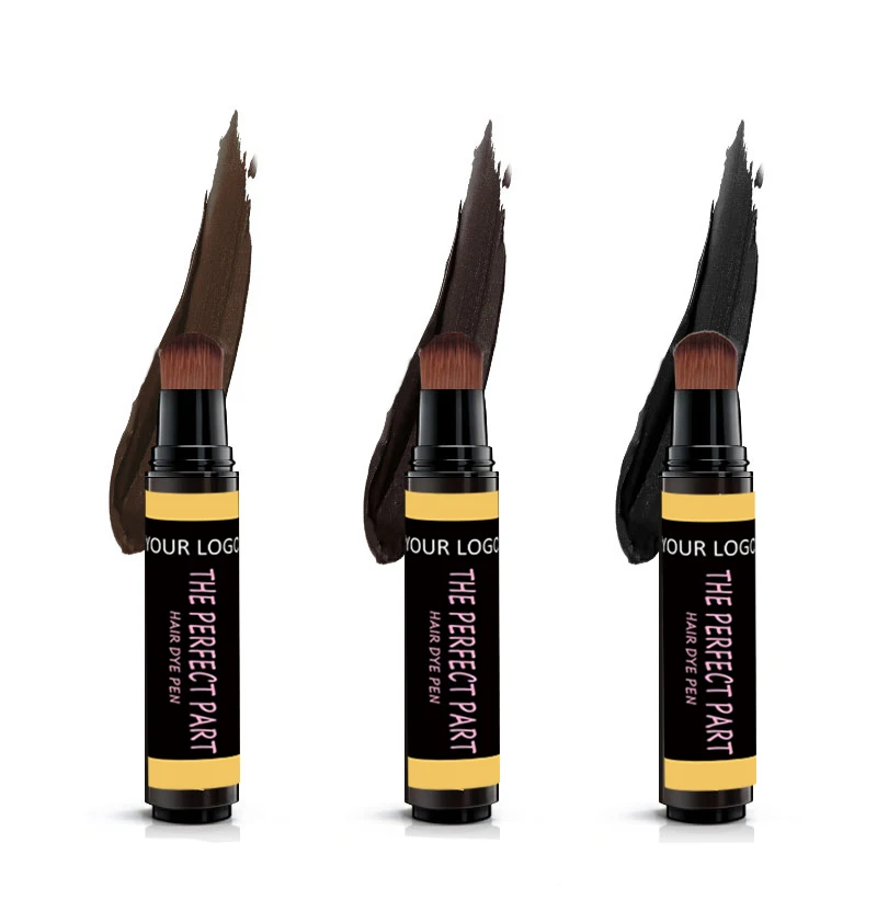 Private Label Hairs Dye Pen Touch Up Root Concealer Black Dark Brown Brown Natural Hair Dye Brush Pen
