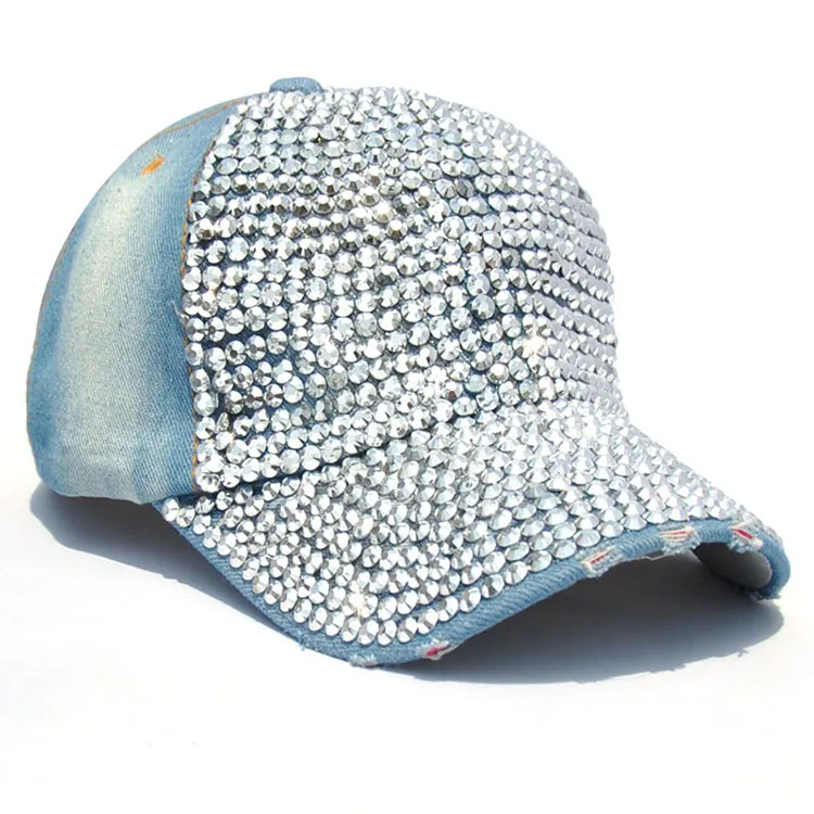 Crystal Baseball Cap for Women  latest design jean Rhinestone Caps