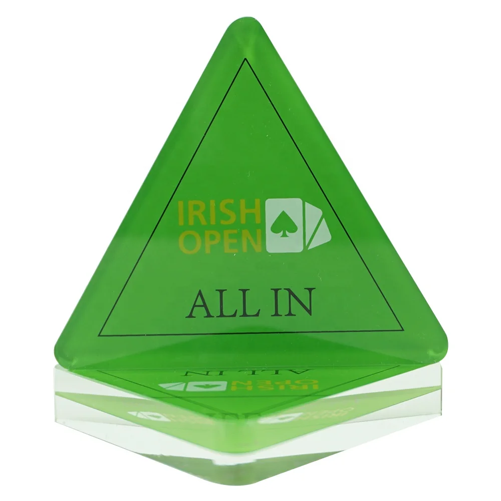 Custom highly quality of triangle acrylic casino all in poker button of dealer with free design of custom logo