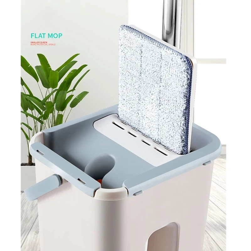 360 Degree Rotation Floor Mopping Robot Cleaning Magic Flat Mop For Floor Cleaning And Bucket Set