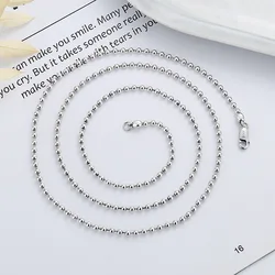 Fashion Jewelry Light luxury S925 sterling silver jewelry vintage beads chain ball chain DIY free to match single necklace