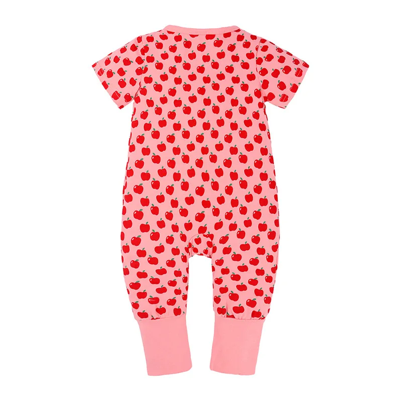 
Summer Apples Printed Short Sleeve Cotton Baby Girls Newborn Toddler Children Clothing Clothes Rompers Jumpsuit 0-2 Years Old 