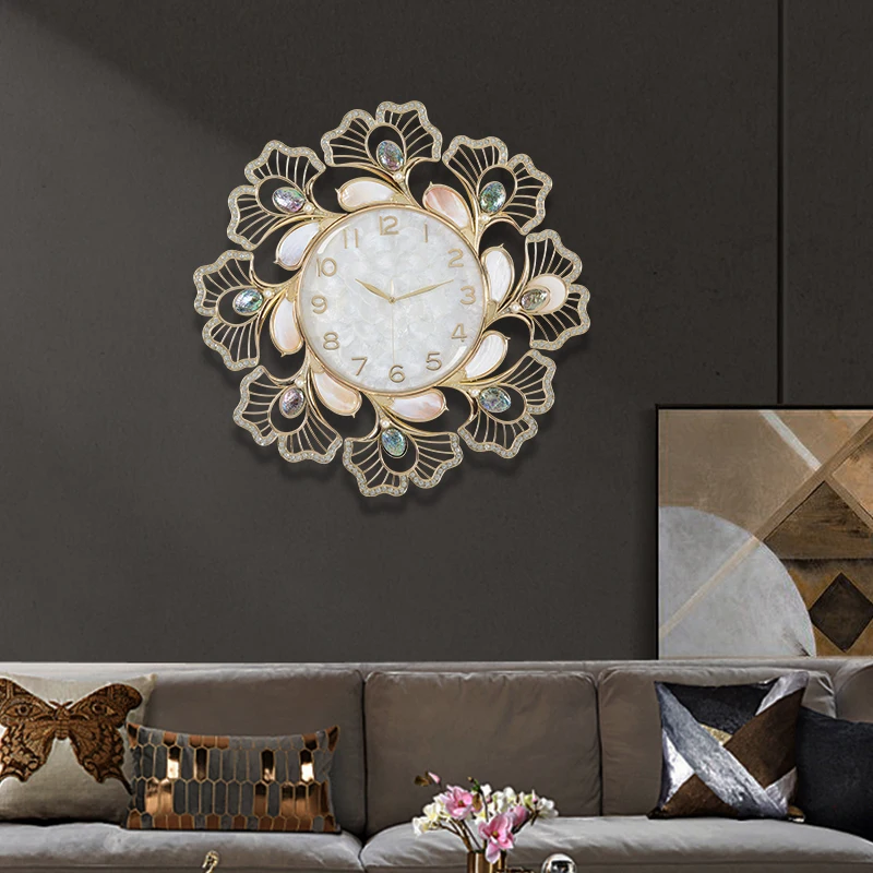 0072W Popular Decorative Clock Wholesale Three-Dimensional Clock Face Art Modern Light Luxury Metal Wall Watch Clock