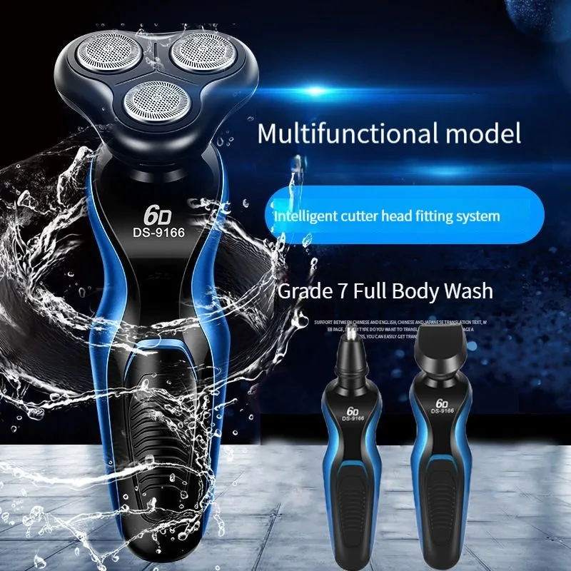 Mini Portable Electric Shaver Ipx7 Waterproof Wet 6 In 1 Electric USB Rechargtable Bald Head Nose Hair  Shaver
