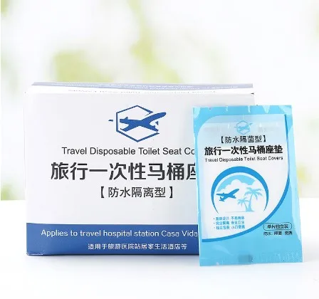 50Pcs Disposable Toilet Seat Cover Mat Portable 100% Waterproof Safety Toilet Seat Pad For Travel/Camping Bathroom Accessory