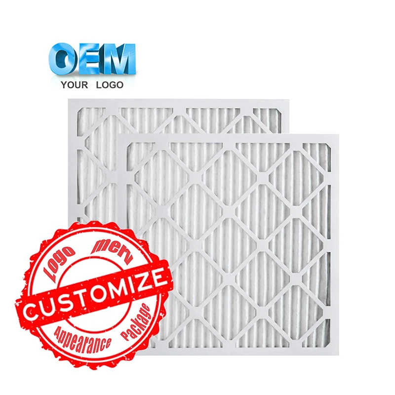 20x20x2inch 20x20x4 Factory Merv 8 Merv 11 Merv 13 MPR 600 1200 1500 1900 Pleated Cardboard Frame Ac Furnace Air Filter