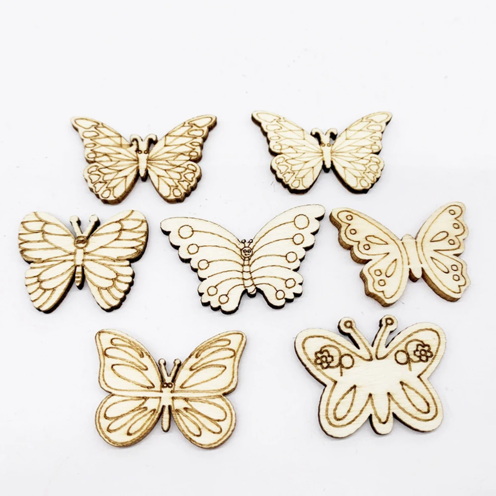 Бабочка деревянная для DIY лазерной резки пустая деревянная часть сосновый конус для рисования письма и DIY искусства деревянная доска