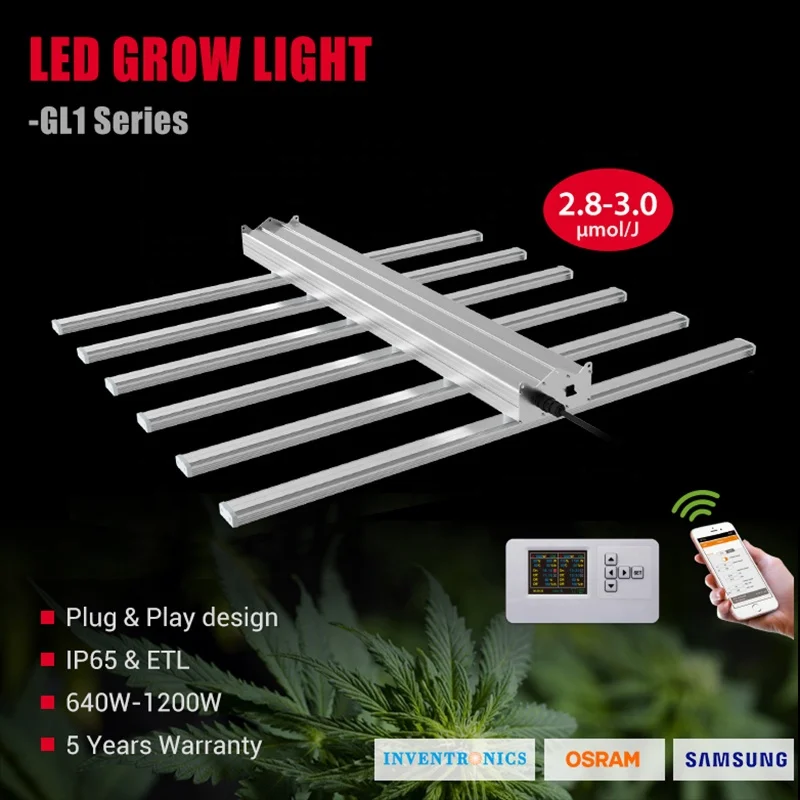 1000W LED grow light ETL DLC approved 5years warranty 2.8 PPE value HipwoerLED brand IP65