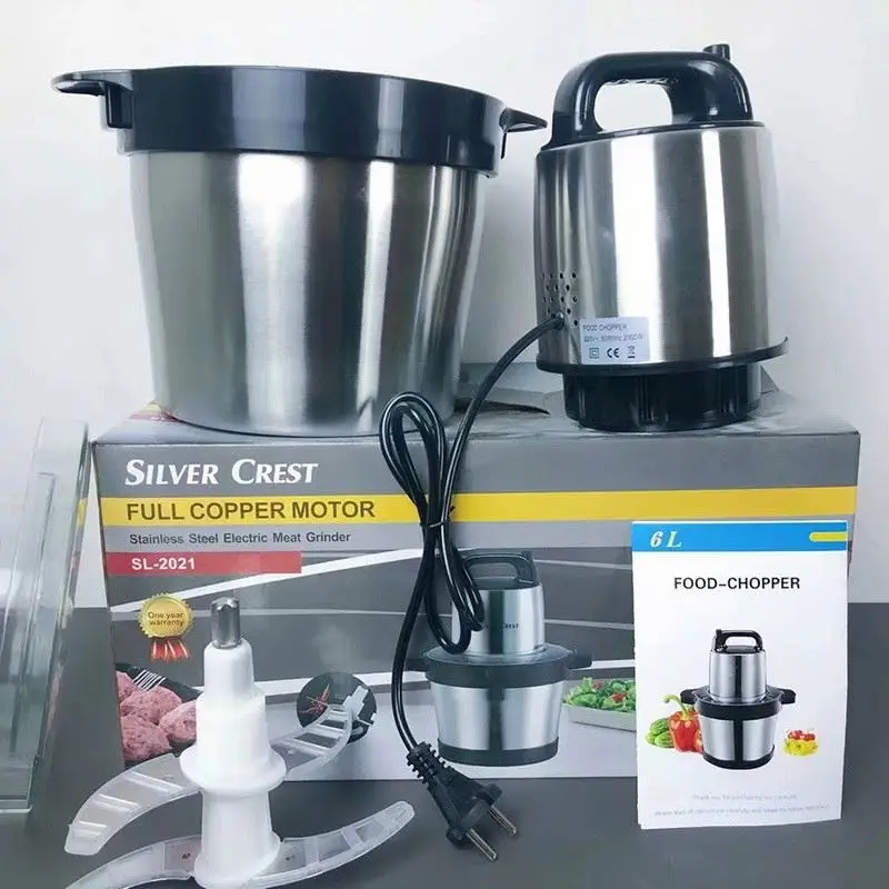 3L 6L Capacity Meat Grinder 4 SUS304 blades Yam Pounder Fufu Pounding Blender