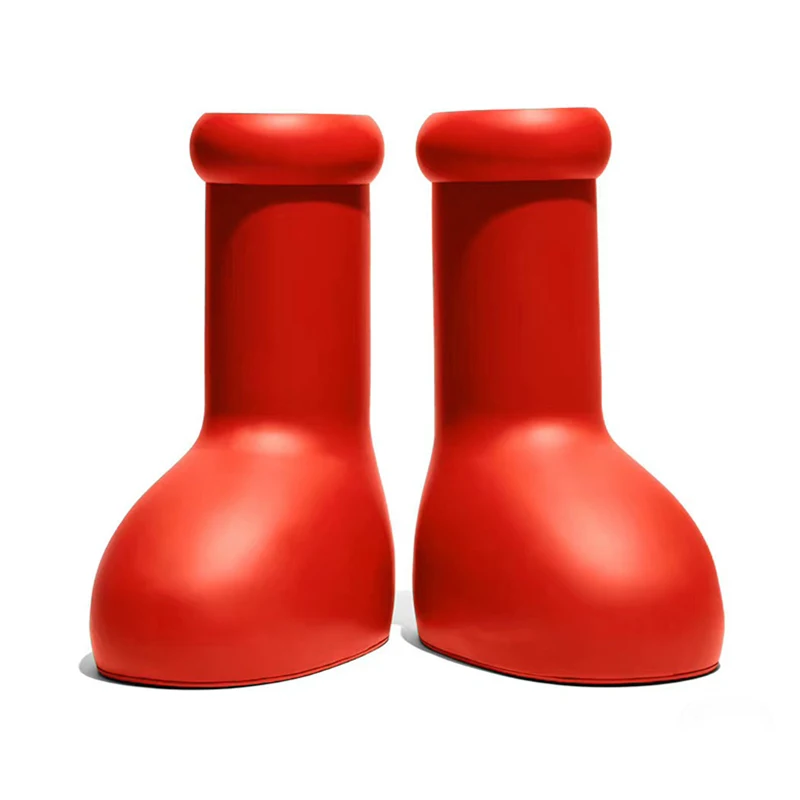 Mschf Big Red Boots Fashion Trendy Rubber Shoes Mid-leg Pumps Luxury Cartoon Eva Outsole Rain Boots