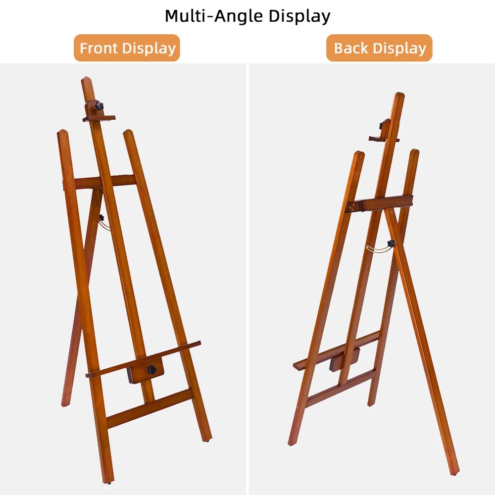 Panwenbo Art Students Wooden Painting Sketch Easel Studio Folding Triangle Rear Support Easel