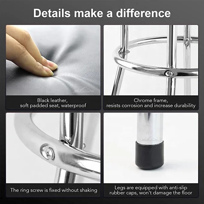 360 Degree Rotating Bar Stool Comfort Cushion Garage/Workshop Car Creeper Seat with Chrome Legs