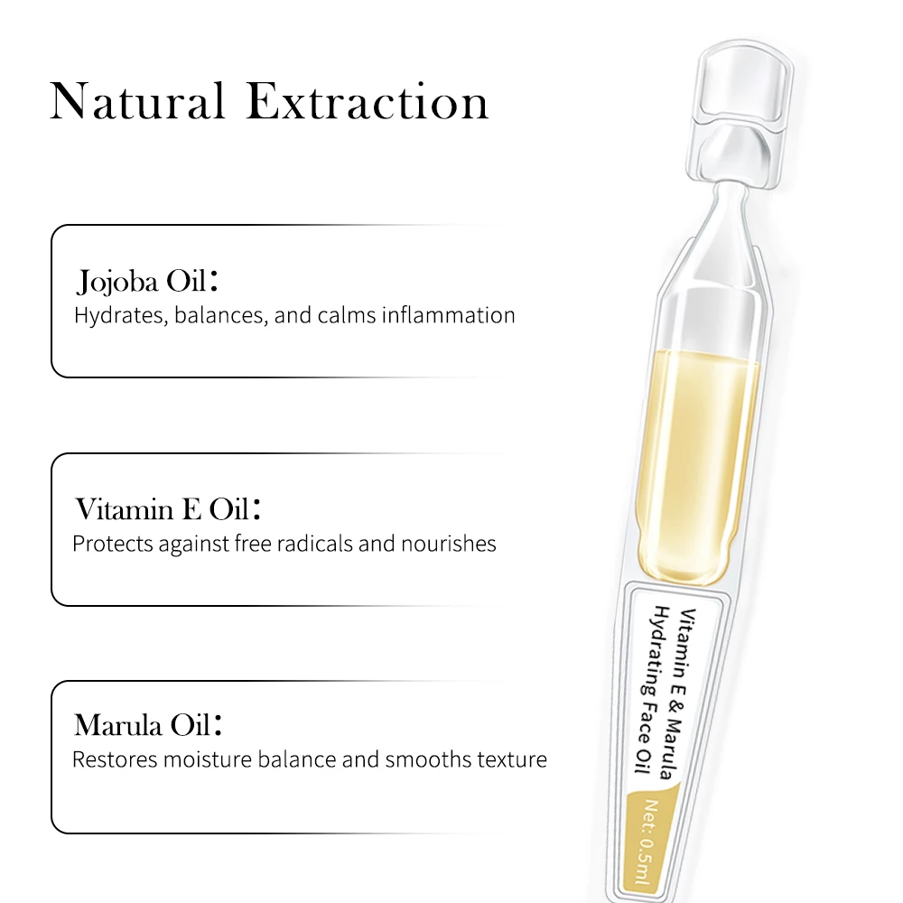 Krone OEM ODM Jojoba Oil Vitamin E Marula Oil Restorative Calming Hydrating Face Oil For Dry Skin