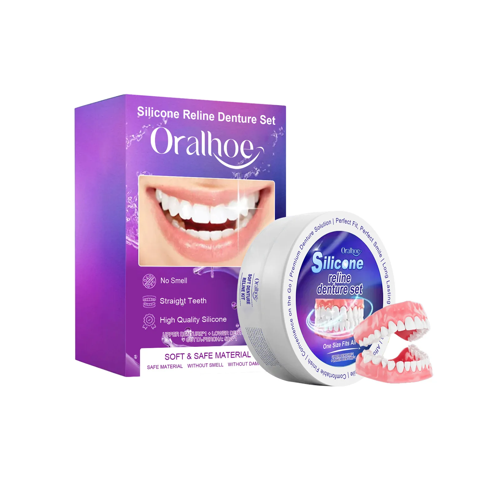 Высококачественный силикон ORALHOE без запаха и безопасные материалы для украшения зубов набор украшений из натуральной улыбки зубных протезов