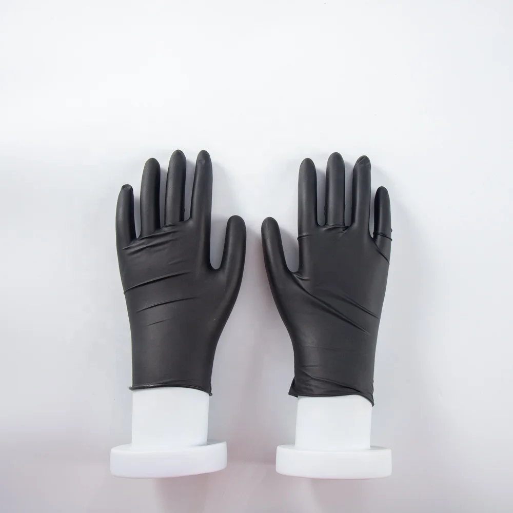 Wholesale Nitrile Gloves 9 Inches Barber Tattoo Shop Beauty Pink Glove Custom Box Powder Free Black Nitrile Gloves