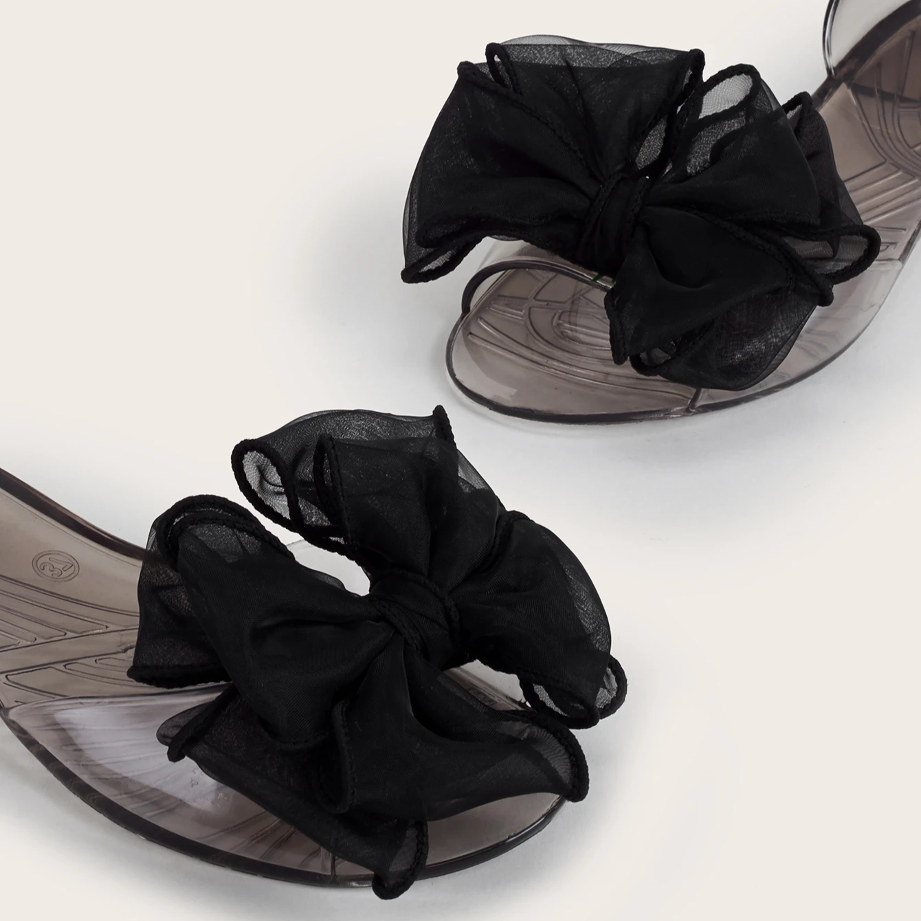  Hot selling Summer Transparent Women Jelly Shoes Bow Flat sandal for Ladies and