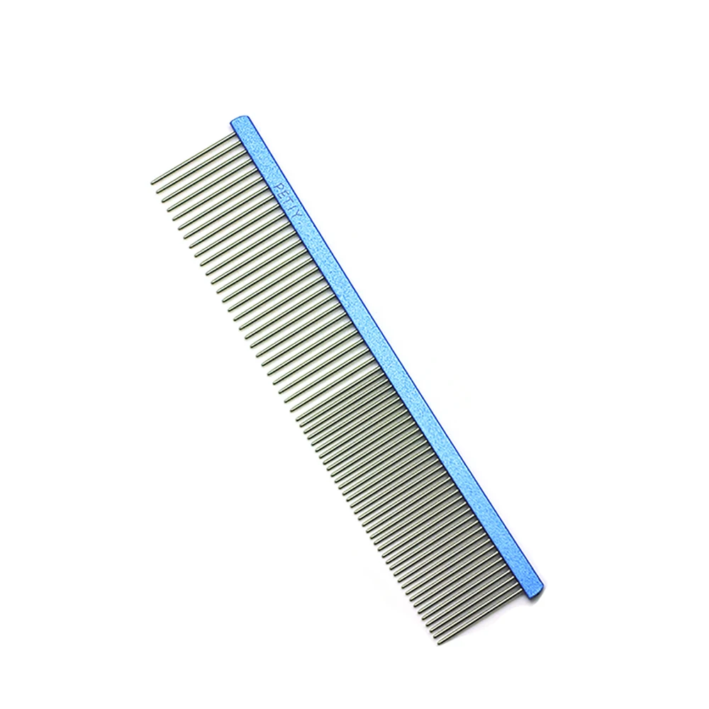 Lorenzo OEM Hond Huisdier Kam 40x190mm 40g M Mascota Peine Stainless Steel Needle For Lice Pet Efficient Hair Dematting Comb