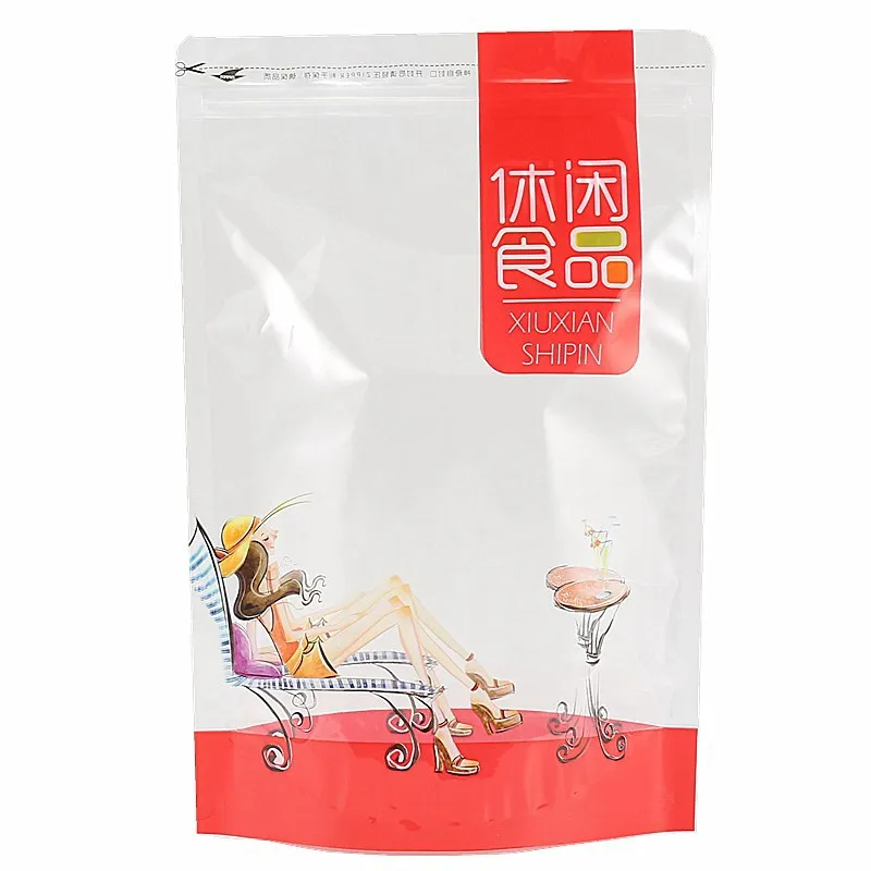 Food Zipper Ziplock Bag Leisure Snack Melon Seed Snack Candy Biscuit Plastic Packaging Bag Food Plastic Bag