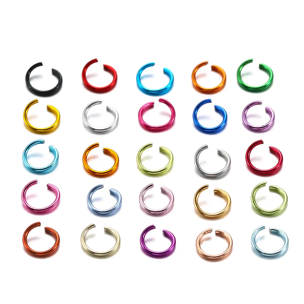 1kg/bag 6/8/10mm Jewelry connecting bracelets Aluminum Solid Colorful flat keychain maker o-rings o ring kit metal jump ring