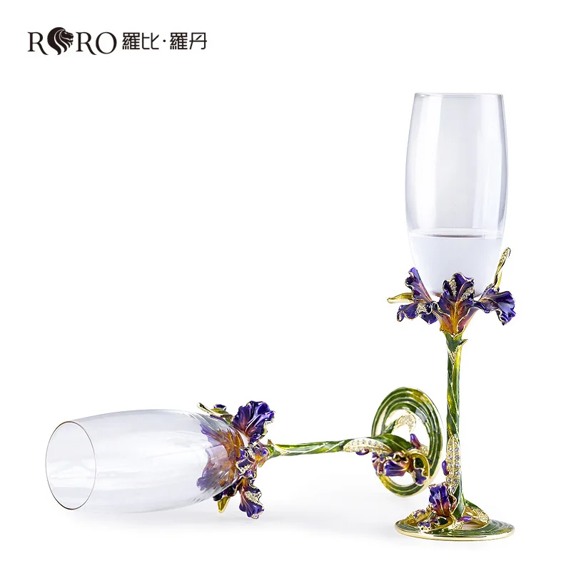 RORO Wholesale crystal champagne flutes glass 2pcs per set for evening dinner party wedding festival gathering