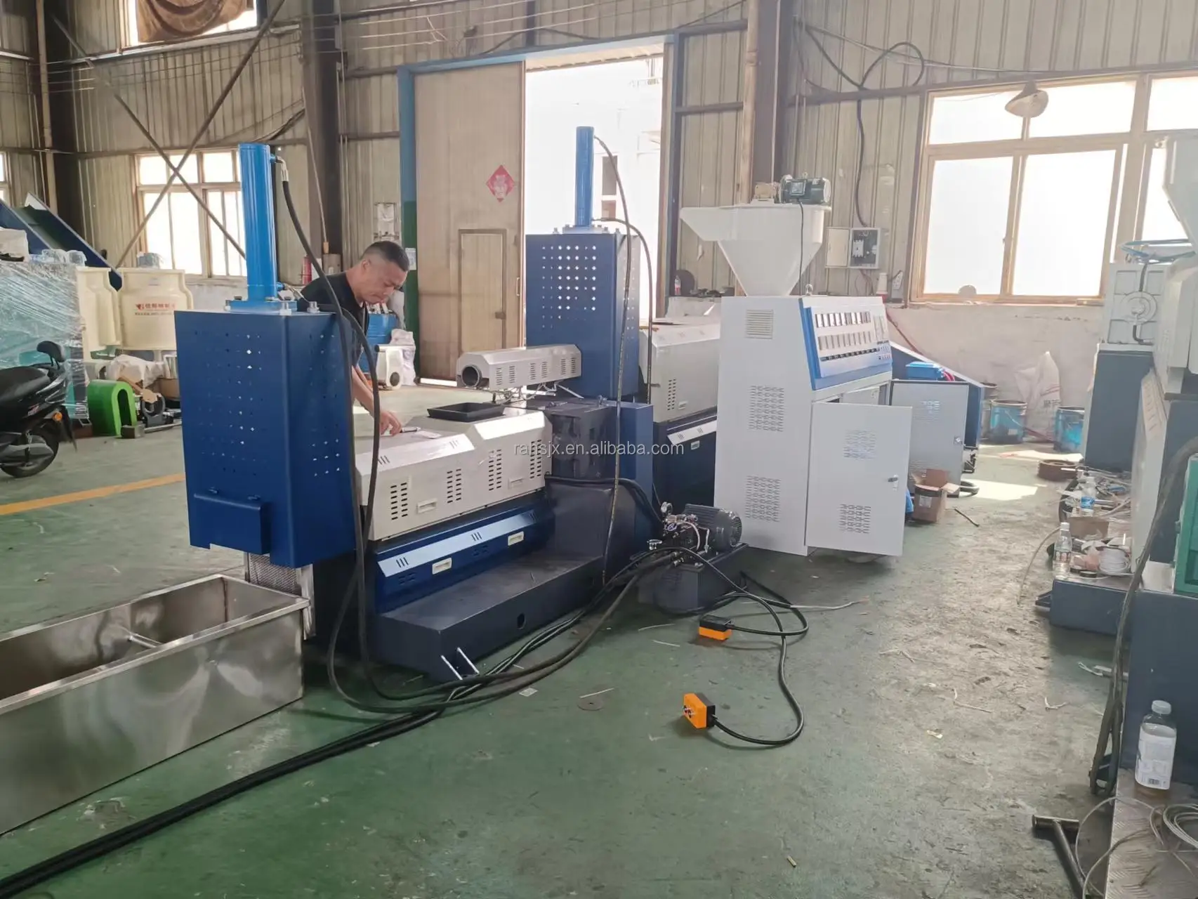 SJ -105/90 water cooling waste bopp pe recycling pellet making granulator machine plastic