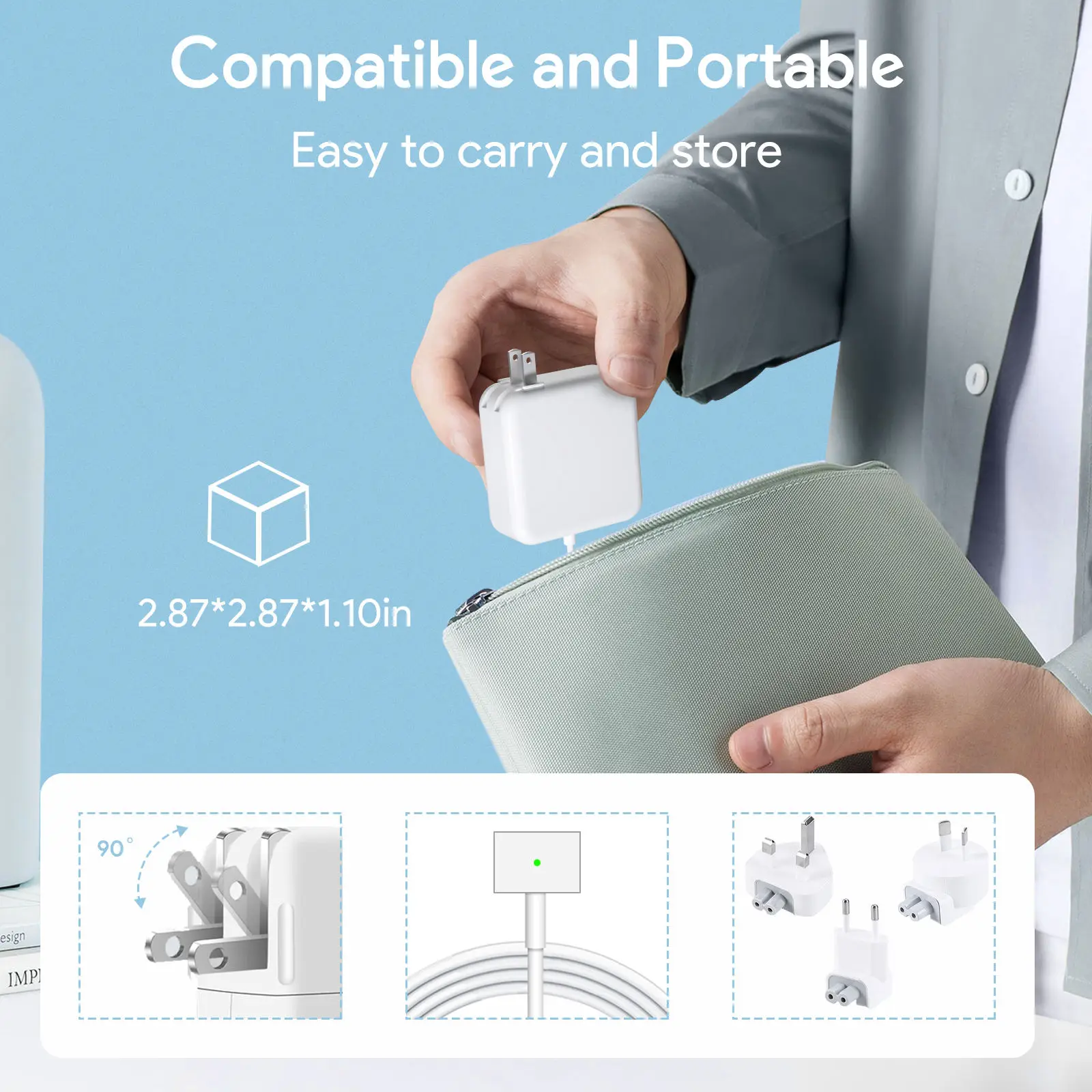 Wholesale UK US EU charger 45W 60W 85W laptop charger for macbook pro chargeurs L Tip Magnetic usb Type c charger cord Connector